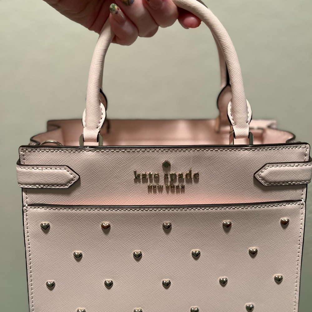 Kate Spade Cream Satchel with Gold Accents